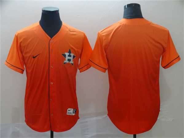 Mens Houston Astros Blank Orange Fade Stitched Baseball Jersey